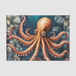 Ocean Octopus Deep Blue Tissue Paper