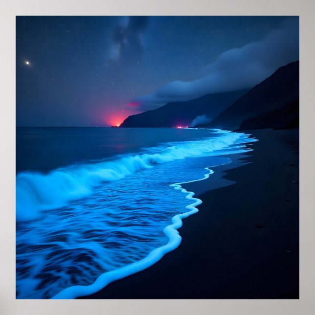 "Ocean of Light: Bioluminescent Dreams" Poster (Front)