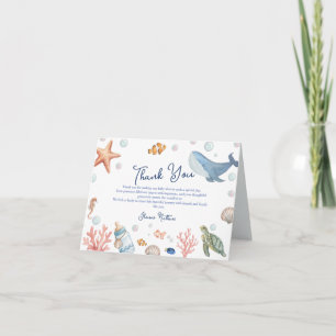 Ocean of love for Baby shower thank you card
