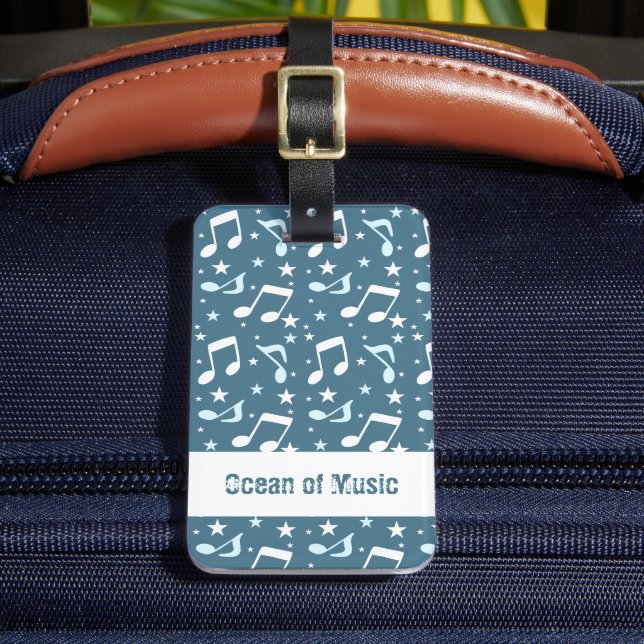 Ocean of Music patterned Luggage Tag (Front Insitu 2)