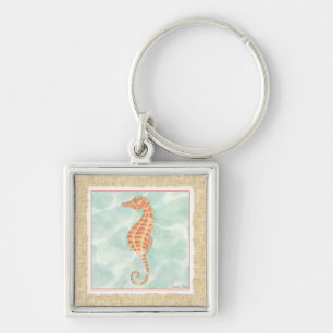 Ocean Orange Seahorse Keychain