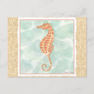 Ocean Orange Seahorse Postcard