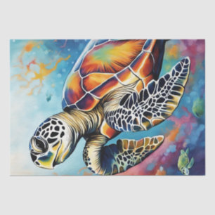 Ocean Palette: Colourful Sea Turtle Decoupage  Tissue Paper