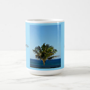 Ocean Palm Reflections Family Name & Trip Year Coffee Mug