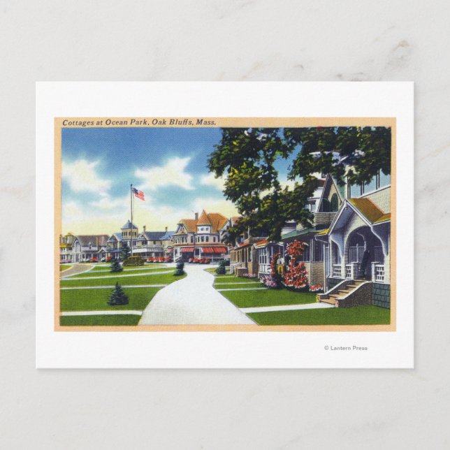 Ocean Park Cottages Scene Postcard (Front)