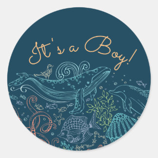 Ocean Party | It's a Boy Sticker
