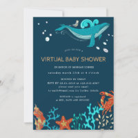 Ocean Party Virtual Baby Shower Invitation