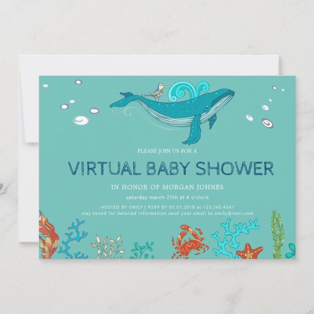 Ocean Party Virtual Baby Shower Invitation (Front)