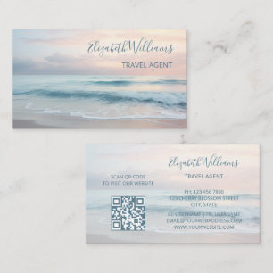 Ocean Pastel Colors    QR Code Business Card
