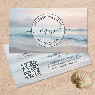 Ocean Pastel Colours Logo Business Card