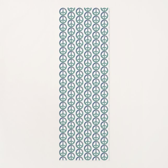 Ocean Peace Signs Yoga Mat (Front)