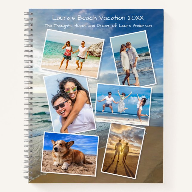 Ocean Photo Collage Template Sketchbook Journal (Front)