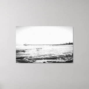 Ocean Pier Noir & Blanc, Grande toile Extra