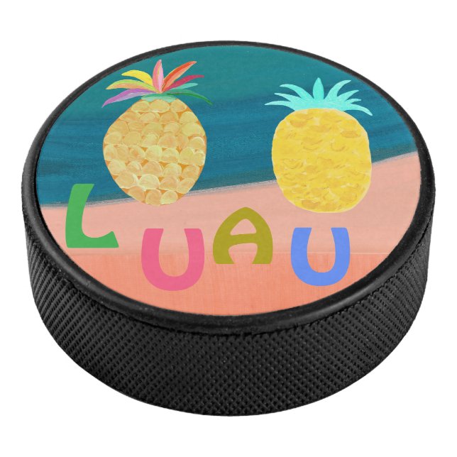 Ocean Pineapple Luau Hockey Puck (3/4)