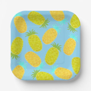 Ocean Pineapples Sky Pattern Paper Plate