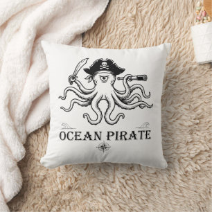 Ocean Pirate Throw Pillow