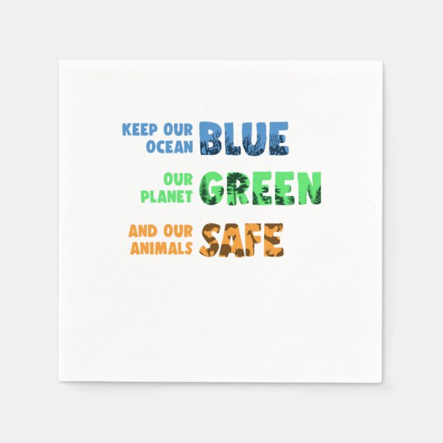 Ocean Planet Earth Animal Environmental Protection Napkin (Front)