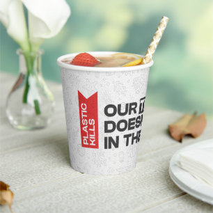 Ocean Plastic Pollution Awareness Quote Paper Cups
