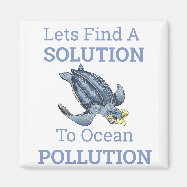 ocean pollution environmental message magnet (Front)