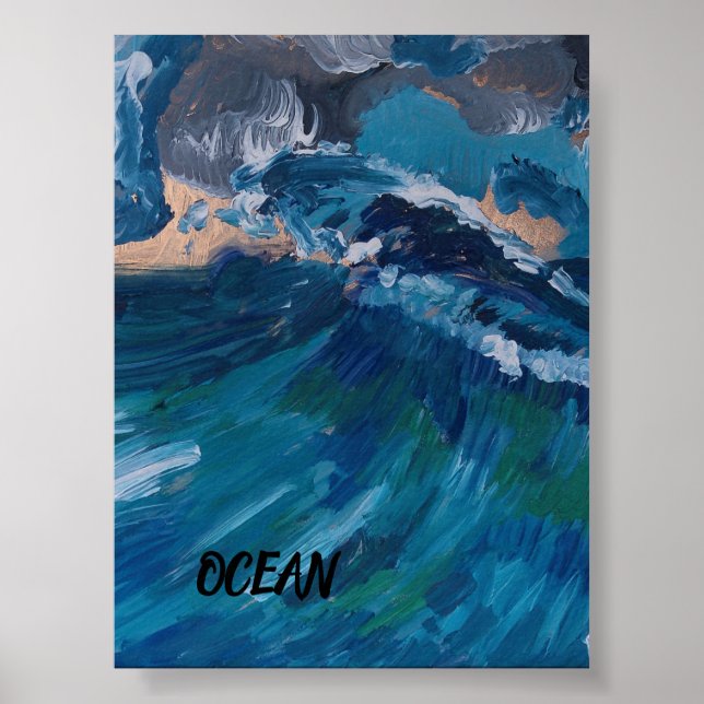 OCEAN POSTER BY ARTIST PAULA REILLY. (Front)