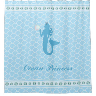 Ocean Princess Mermaid on Turquoise Wavy