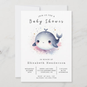 Ocean Printable Whale Baby Shower Invitation