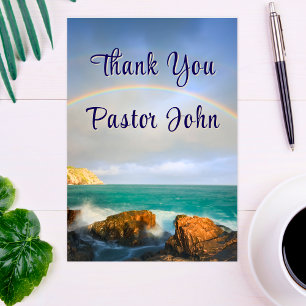 Ocean Rainbow Pastor Appréciation Carte de remerci