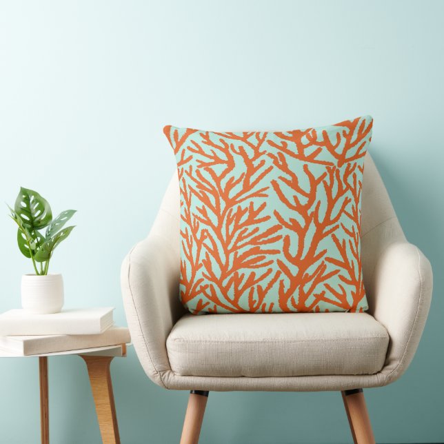 Ocean Red Coral Reef Throw Pillow (Chair)