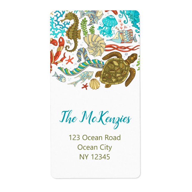 Ocean Return Address Labels (Personalized) (Front)