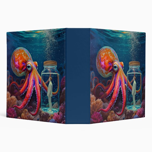 "Ocean’s Silent Captive" – Octopus Portrait Binder (Background)