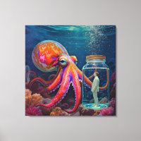 "Ocean’s Silent Captive" – Octopus Portrait