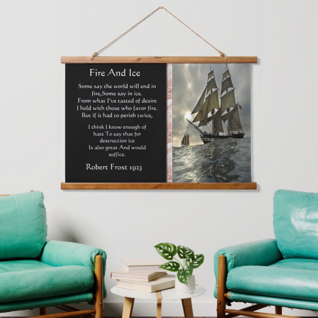 Ocean Sail Boat with large waves Hanging Tapestry (Living Room)