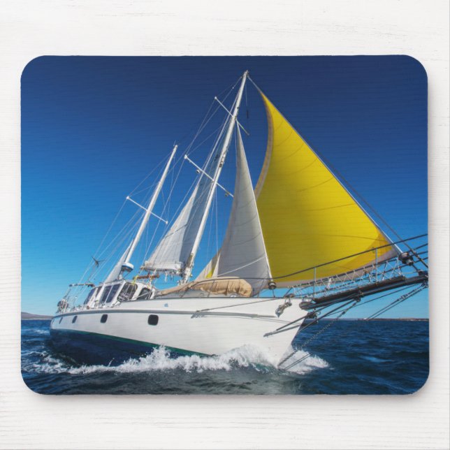 Ocean Sailing In A Yacht Mouse Pad (Front)