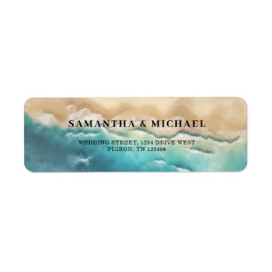 Ocean Sand Beach Blue Watercolor Wedding