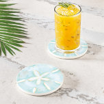 Ocean Sand Dollar Seashell Watercolor Illustration Coaster<br><div class="desc">Set a coastal vibe and Bring the feeling of the ocean into your home decor with our beautiful sand dollar coaster. The design features our original hand-painted watercolor light aqua blue sand dollar illustration. Perfect for the ocean and beach lovers.</div>