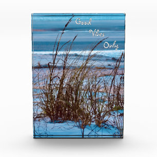 Ocean Sand Dunes Glass Photo Block