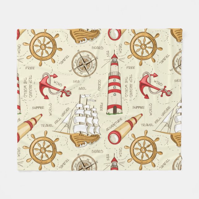 Ocean Scene Fleece Blanket (Front (Horizontal))