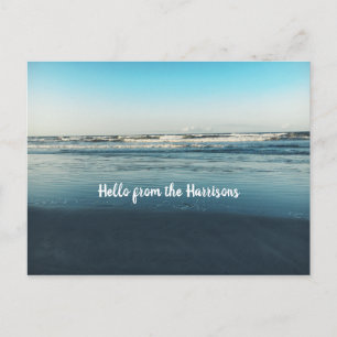 Ocean Scene Hello From Personalized Announcement Postcard