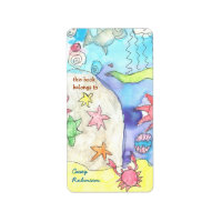 Ocean scene personalized bookplate
