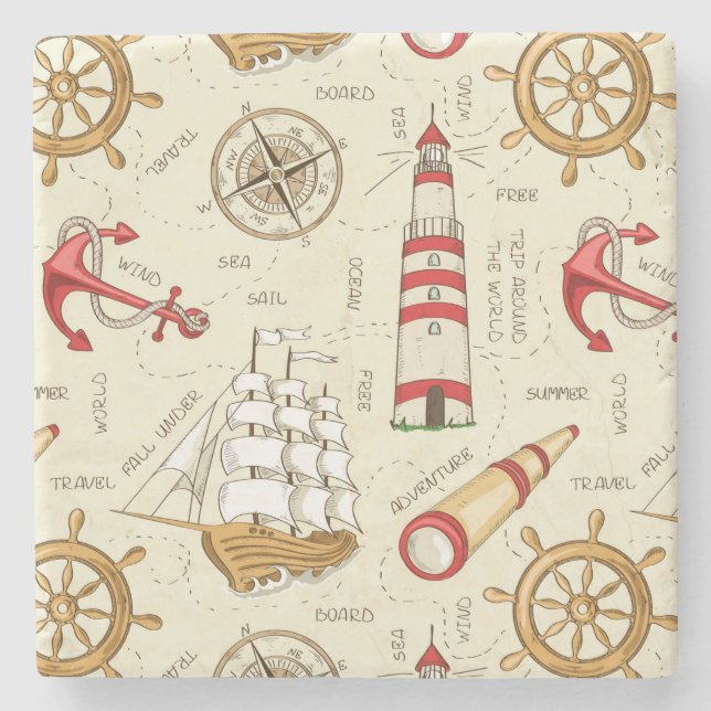 Ocean Scene Stone Coaster (Front)