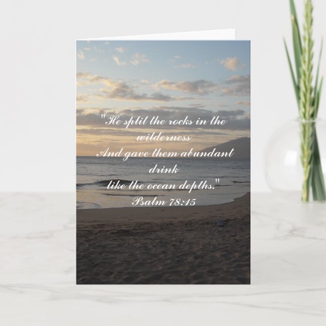 Ocean Scene with Inspirational  Verse Card (Front)