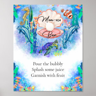Ocean Sea Animals Momosa Bar Drink Sign