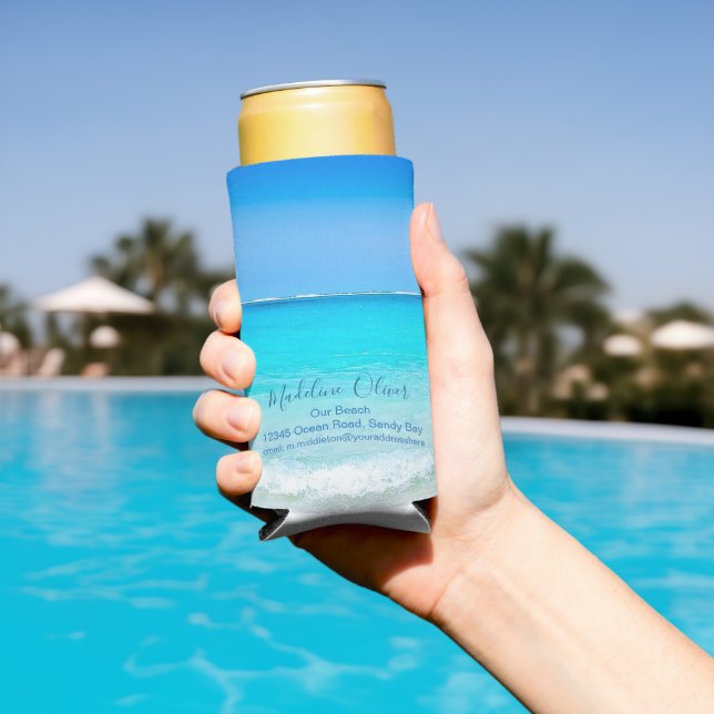  Ocean Sea Blue Business Modern  Seltzer Can Cooler (In Situ Pool)
