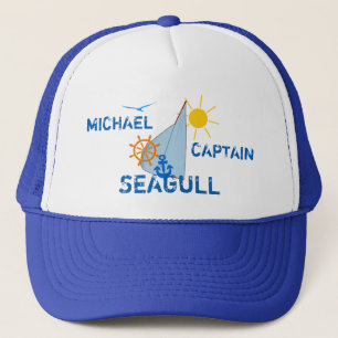 Ocean Sea Boating Sail dark customizable Trucker Hat