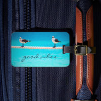 Ocean Sea Gull Birds Photo Good Vibes Script Quote