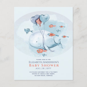Ocean Sea Life BABY SHOWER Blue Whale Flyer