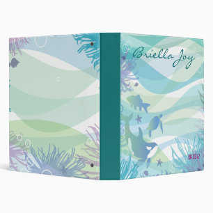 Ocean Sea Life Bat Mitzvah Invitation Binder