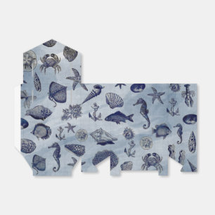 Ocean Sea Life Nautical Seashells Beach Wedding Favor Box