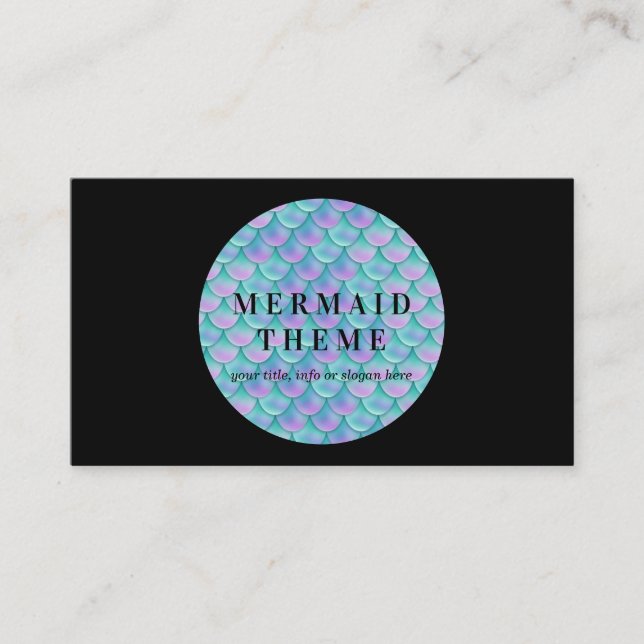 Ocean Sea Navy Tails Mermaid Business Card (Front)