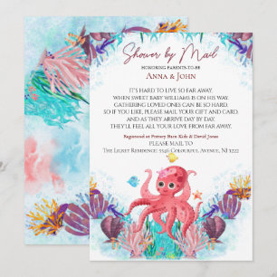 Ocean Sea Octopu Colourful Baby Shower By Mail Invitation